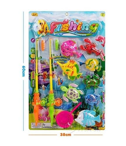 Игровой набор для ванной и бассейна рыбалка Fishing, 11 предметов, игрушка для купания, 60х38 см