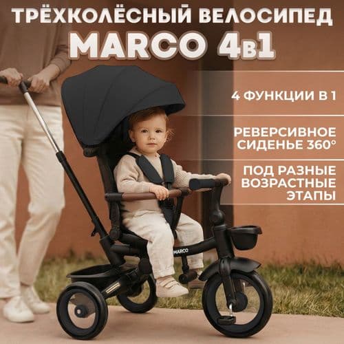 Детский трехколесный велосипед Bubago Marco 4 в , надувные колеса, поворотное сидение, корзина АКЦИЯ 2