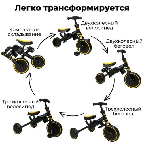Велосипед-беговел детский T801 4в1 складной для малышей DELANIT, TRIMILY, FLINT велосипед детский 4