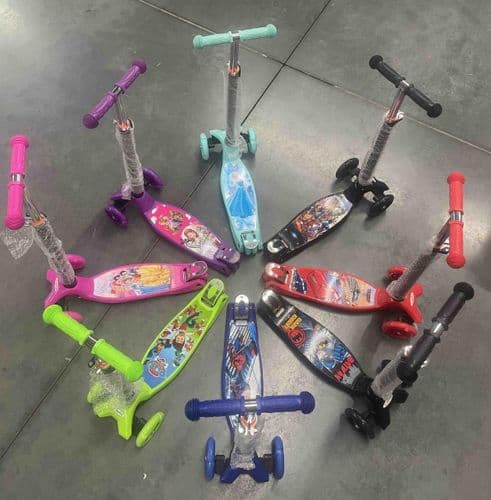 Самокат детский Scooter MAXI и MINI однотонные и с рисунком самокат трехколесный 1,5-10 лет ДОСТАВКА 2