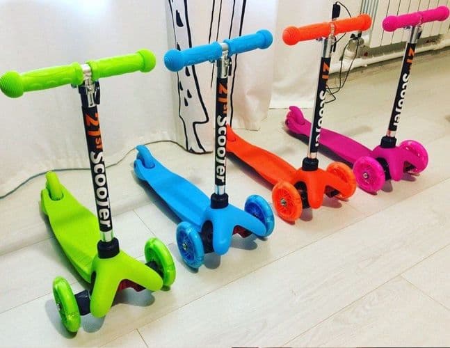 Самокат детский Scooter MAXI и MINI однотонные и с рисунком самокат трехколесный 1,5-10 лет ДОСТАВКА