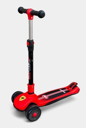 Самокат складной Scooter MAXI Ferrari широкие колеса, самокат трехколесный 2-9 лет ДОСТАВКА 3