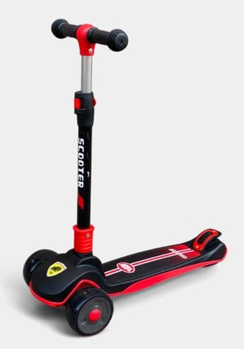 Самокат складной Scooter MAXI Ferrari широкие колеса, самокат трехколесный 2-9 лет ДОСТАВКА 2