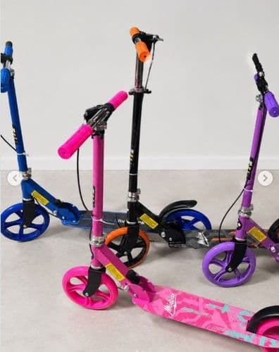 Самокат двухколесный SCOOTER, ручной тормоз, городской, подростковый складной БОЛЬШИЕ колеса 220 мм 2