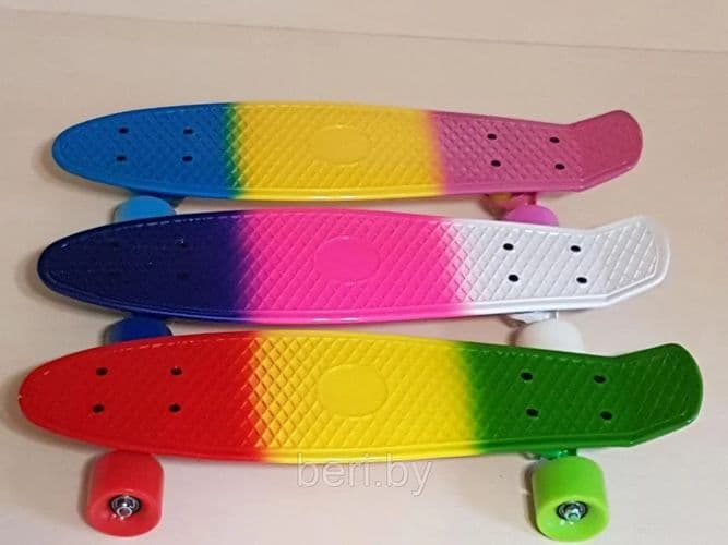 Скейтборд, пенниборд СВЕТЯЩИЕСЯ колеса, пенниборд для начинающих Penny Board, светящиеся колеса 2