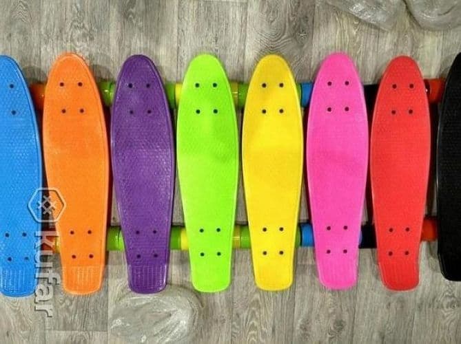 Скейтборд, пенниборд СВЕТЯЩИЕСЯ колеса, пенниборд для начинающих Penny Board, светящиеся колеса