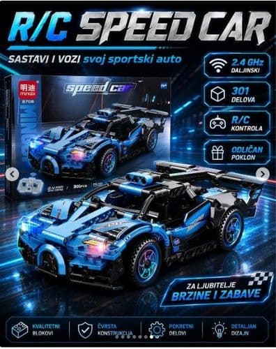 Конструктор Спортивные машины на пульте управления, спорткар Speed Car, гоночные машинки на пульте 5