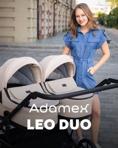 Коляска для двойни Adamex LEO DUO 2в1 или 3в1 НОВАЯ 2