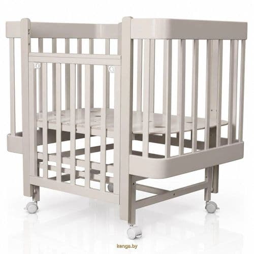 Кроватка Indigo Tiny продольный маятник на колесах 100×70 см