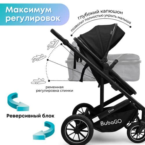 Коляска-трансформер BubaGo Dias 3 в 1 BG 167-2 3