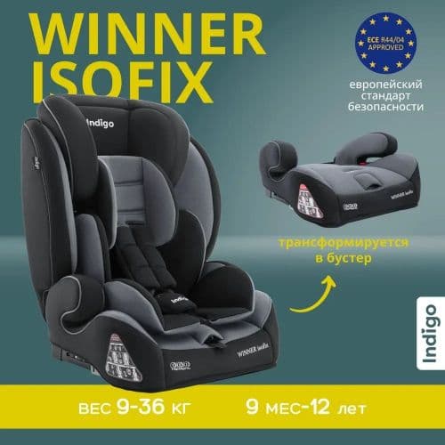 Автокресло Indigo WINNER ISOFIX 1+2+3 (9-36 кг) / YB706B 2