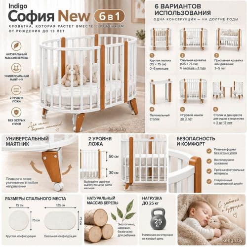 Кроватка Indigo СОФИЯ универсальный маятник 106601-6 3