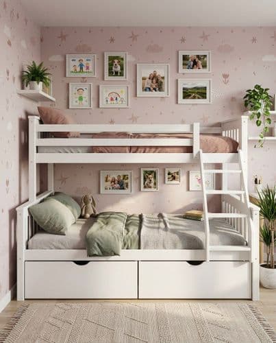 Двухъярусная кровать МАЛЬМ ЛЮКС 90/140х200, 80/120х200 см (массив сосны) 4