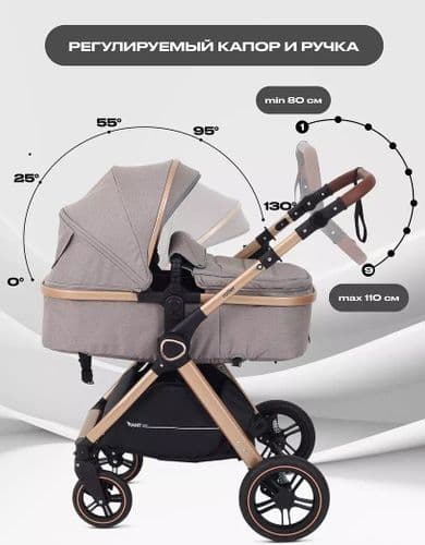 Универсальная коляска Rant Basic Roller Gold RA161 (2 в 1, beige) 4