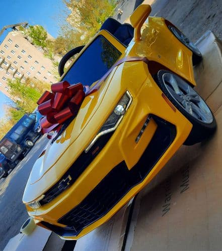 Детский электромобиль Chevrolet Camaro lux Лицензия (желтый)