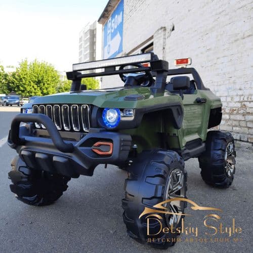 Двухместный детский электромобиль Hummer 4X4 lux (хаки)