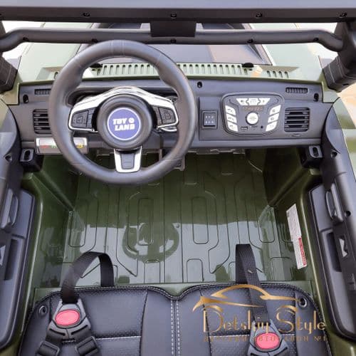 Двухместный детский электромобиль Hummer 4X4 lux (хаки) 4