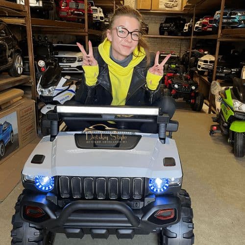Двухместный детский электромобиль Hummer 4X4 lux (белый) 3