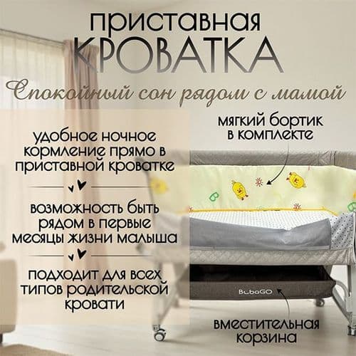 НОВЫЕ Детская приставная кроватка люлька Bubago BG 183 Elva 5 в 1 + ДОСТАВКА 3