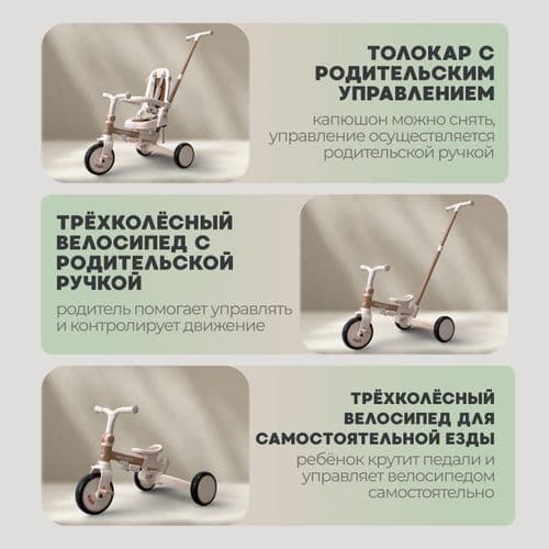 NEW Детский трехколесный велосипед беговел 9 в 1 BubaGO BG 211 Malanka Коричневый 3