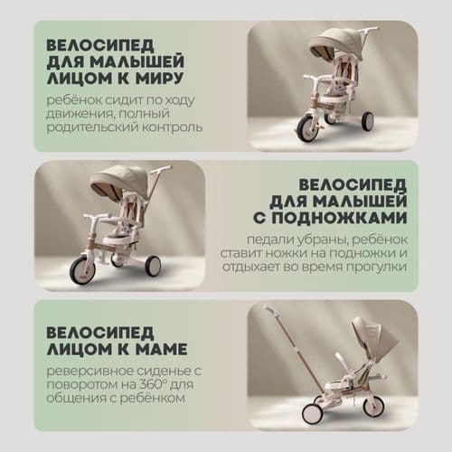 NEW Детский трехколесный велосипед беговел 9 в 1 BubaGO BG 211 Malanka Коричневый 2