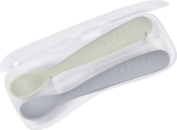 Набор столовых ложек для кормления Beaba Set Of 2 1st Age Silic Spoons + Box 913600