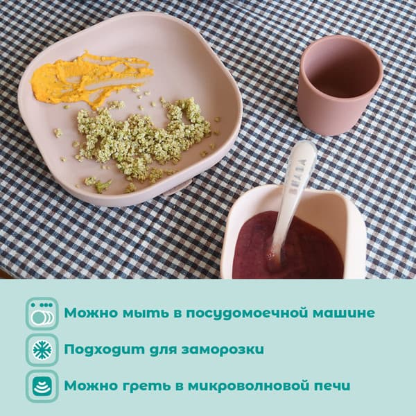 Набор посуды для кормления Beaba Silicone Meal Set Cotton Candy 913604 4
