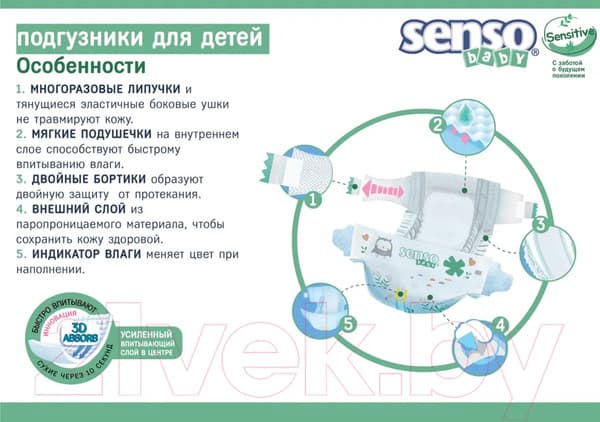 Подгузники-трусики детские Senso Baby Simple Junior 5 XL 2