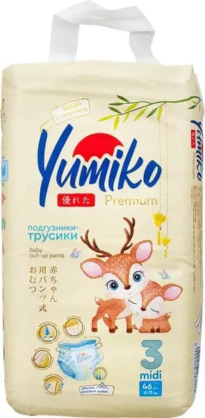 Подгузники-трусики детские Yumiko 3M