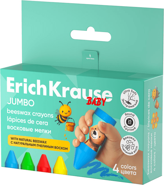 Восковые мелки Erich Krause Baby Jumbo Bee Wax / 65454