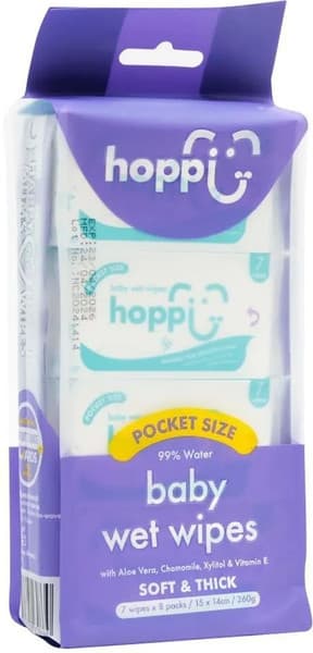 Влажные салфетки детские Hoppi В мини упаковке / HB-012