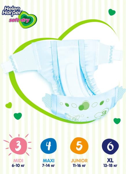 Подгузники детские Helen Harper Soft & Dry Midi 6