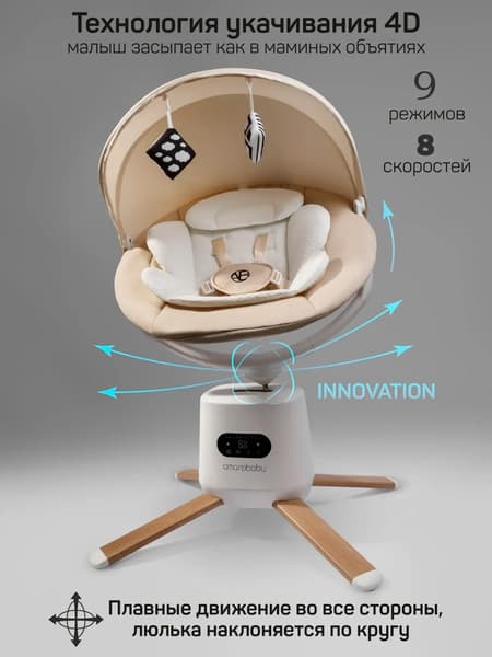 Качели для новорожденных Amarobaby Jolly swing / AB25-22JOLLY/3300 6