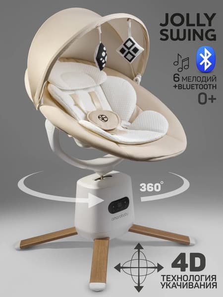 Качели для новорожденных Amarobaby Jolly swing / AB25-22JOLLY/3300 2