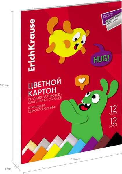 Набор цветного картона Erich Krause Jolly Friends / 65629 4