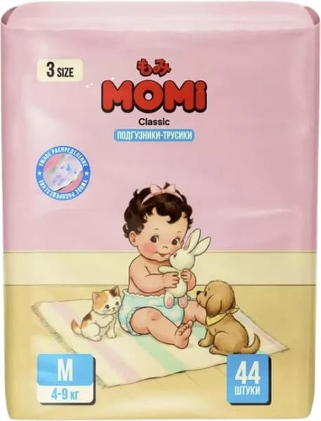 Подгузники-трусики детские Momi Classic M 4-9кг