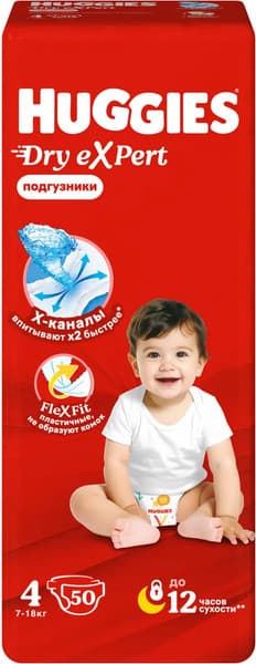Подгузники детские Huggies Dry Expert Jumbo 4 7-18кг 2