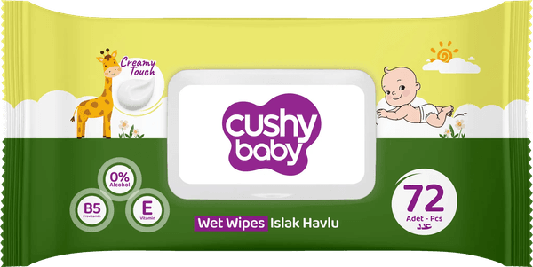 Влажные салфетки детские Cushy Baby 72шт