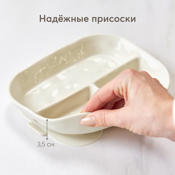 Тарелка для кормления Happy Baby Силиконовая секционная / 15072 4