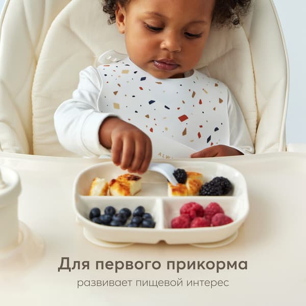Тарелка для кормления Happy Baby Силиконовая секционная / 15072 3