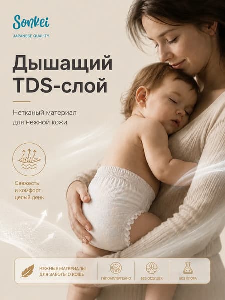 Подгузники-трусики детские SONKEI Premium М 5-10кг 6