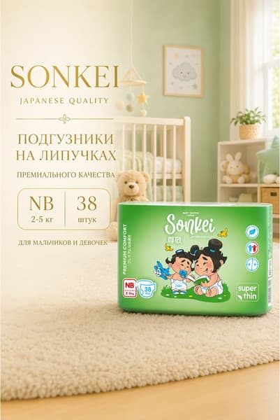 Подгузники детские SONKEI Super Thin Nb 2-5кг 2
