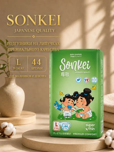 Подгузники детские SONKEI Super Thin L 9-14кг 2