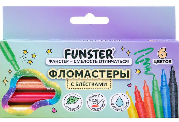 Фломастеры FUNSTER Glitter / 152628