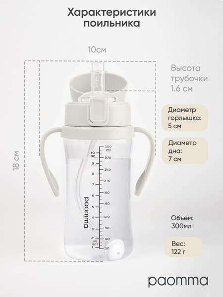 Поильник Paomma С трубочкой 9
