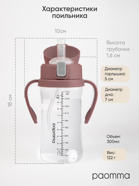 Поильник Paomma С трубочкой 8