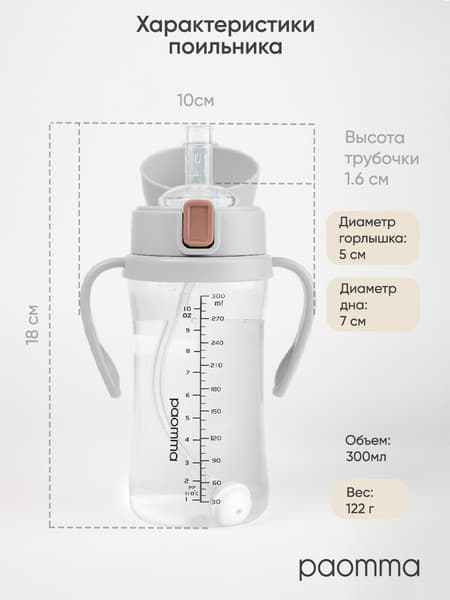 Поильник Paomma С трубочкой 10