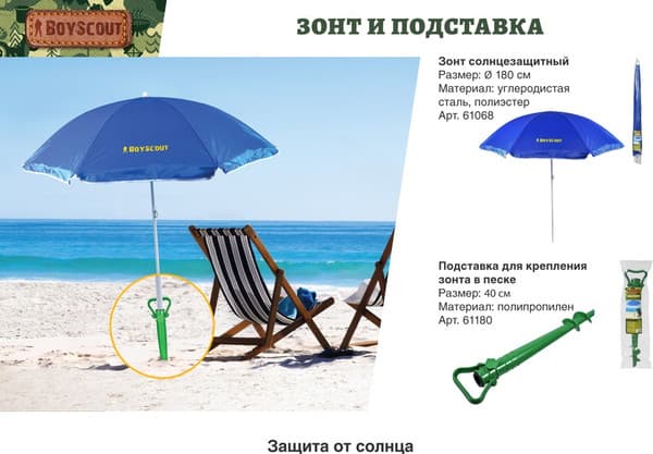 Зонт пляжный Boyscout 61068 4