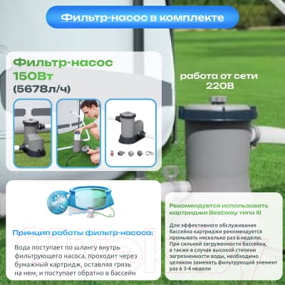 Каркасный бассейн Bestway Power Steel 56710 5