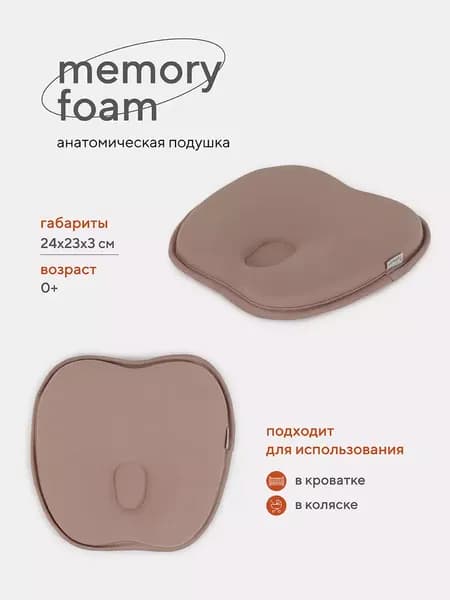 Подушка для малышей Топотушки Memory Foam анатомическая / 17/4 4